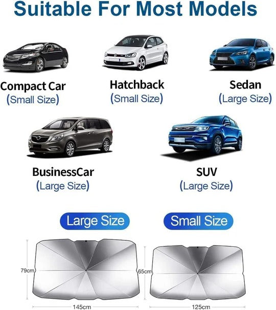 Car Windshield Sun Shade Umbrella – Foldable UV Protection Heat Reflector for All Cars