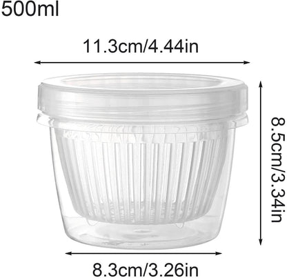 Fridge Organizer with Drain Basket (Double Layer, Space Saving)