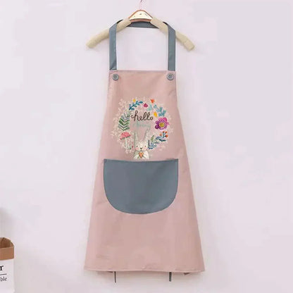 Kitchen Apron for Women with Big Front Pocket Hand-Wiping Waterproof Apron for Kitchen (Pack of 2)